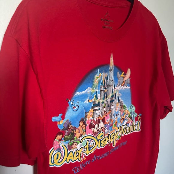 Walt Disney World Red Tee Shirt Large Hanes Cotton “where dreams come true” - Picture 5 of 15